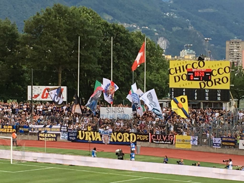 Lugano-Inter striscione Mihajlovic