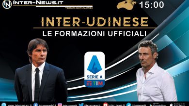 Inter-Udinese le formazioni ufficiali