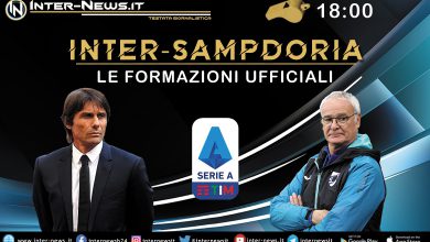 Inter-Sampdoria le formazioni ufficiali