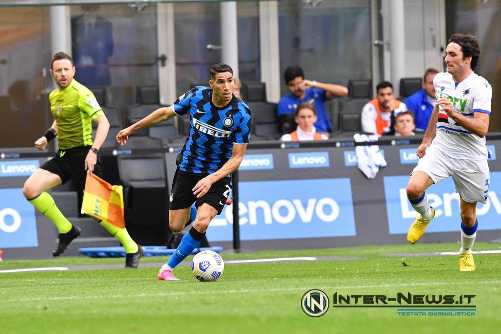 Achraf Hakimi in Inter-Sampdoria (Photo by Tommaso Fimiano, Copyright Inter-News.it)