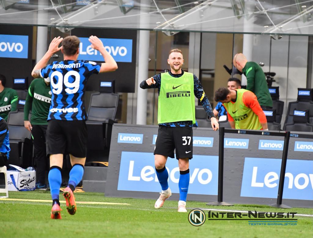 Andrea Pinamonti e Milan Skriniar in Inter-Sampdoria (Photo by Tommaso Fimiano, Copyright Inter-News.it)