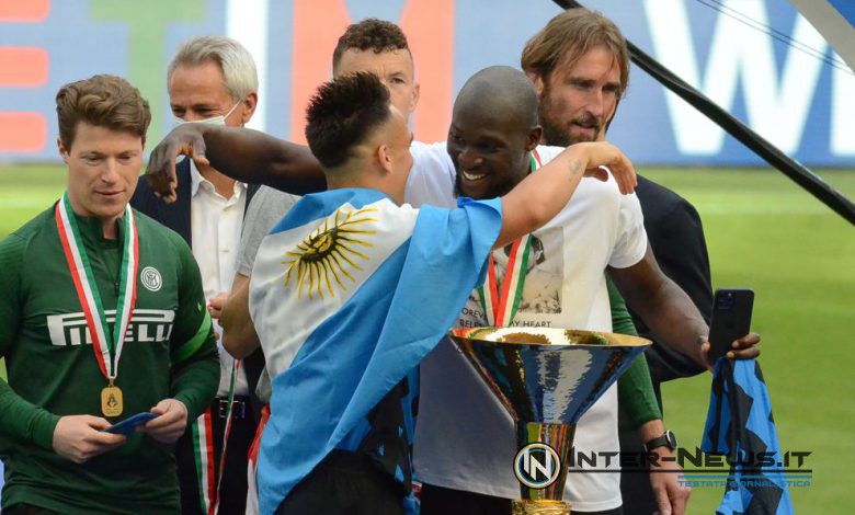 Lukaku, Lautaro Martinez, Inter, premiazione scudetto 2020-2021, foto di Tommaso Fimiano, Copyright Inter-News,it
