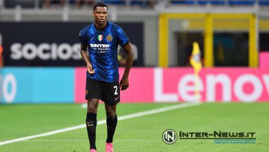 Denzel Dumfries in Inter-Genoa (Photo by Tommaso Fimiano, Copyright Inter-News.it)