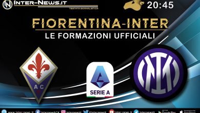 Fiorentina-Inter - Le formazioni ufficiali