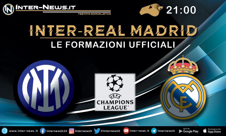 Inter-Real Madrid - Le formazioni ufficiali