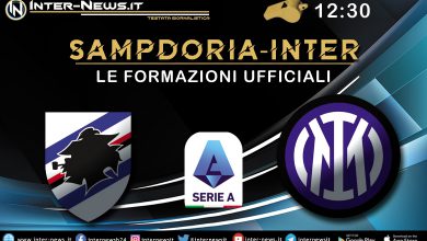 Sampdoria-Inter - Le formazioni ufficiali