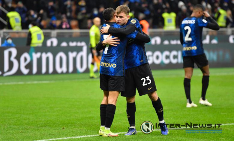 Alexis Sanchez e Nicolò Barella. Inter-Cagliari