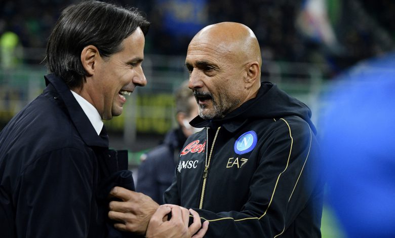 Simone Inzaghi e Luciano Spalletti in Inter-Napoli