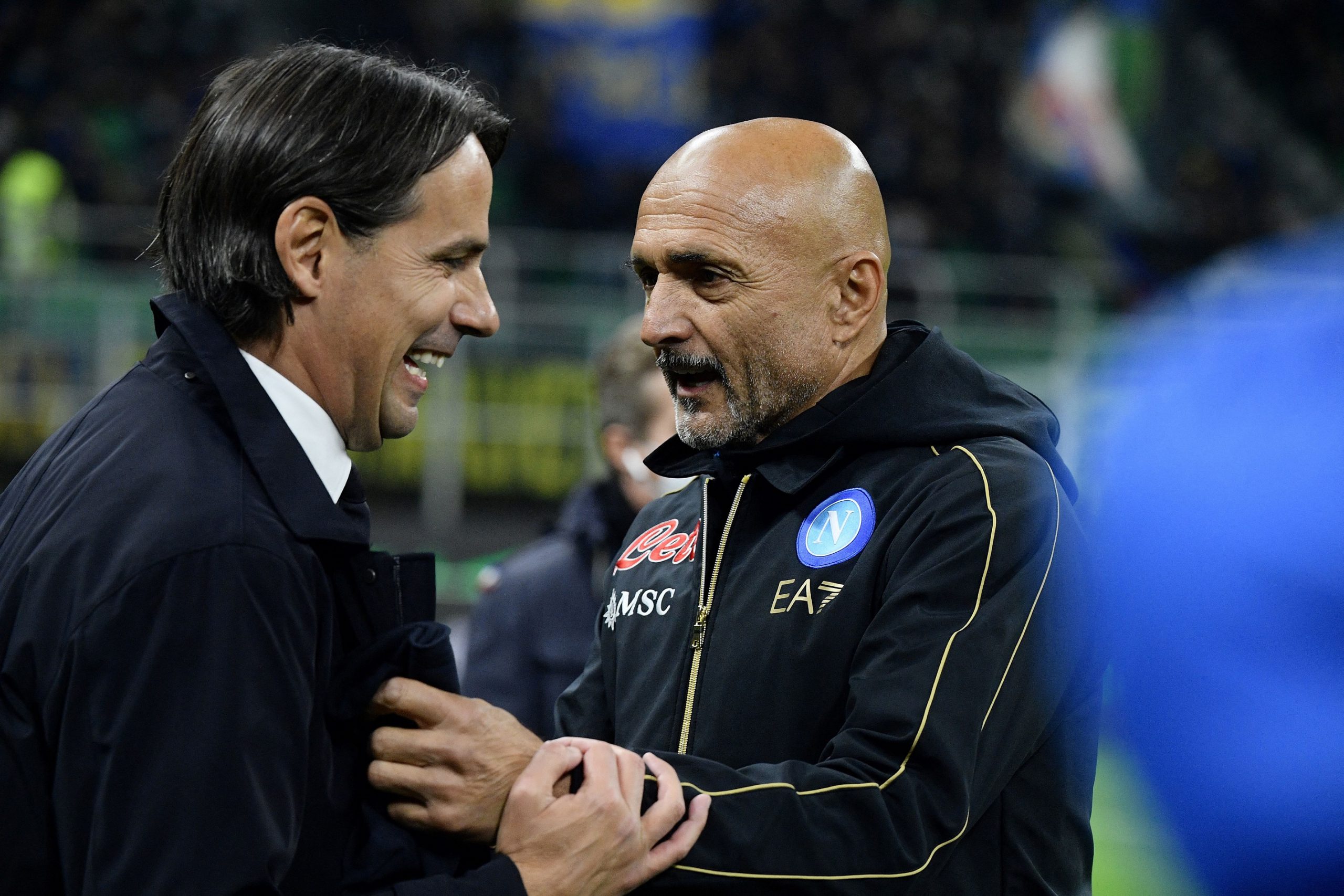 Simone Inzaghi e Luciano Spalletti in Inter-Napoli