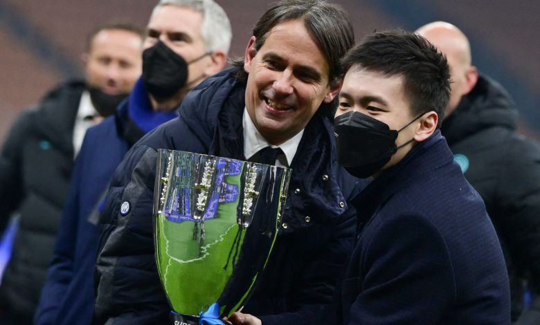 Simone Inzaghi e Steven Zhang dopo Inter-Juventus di Supercoppa Italiana