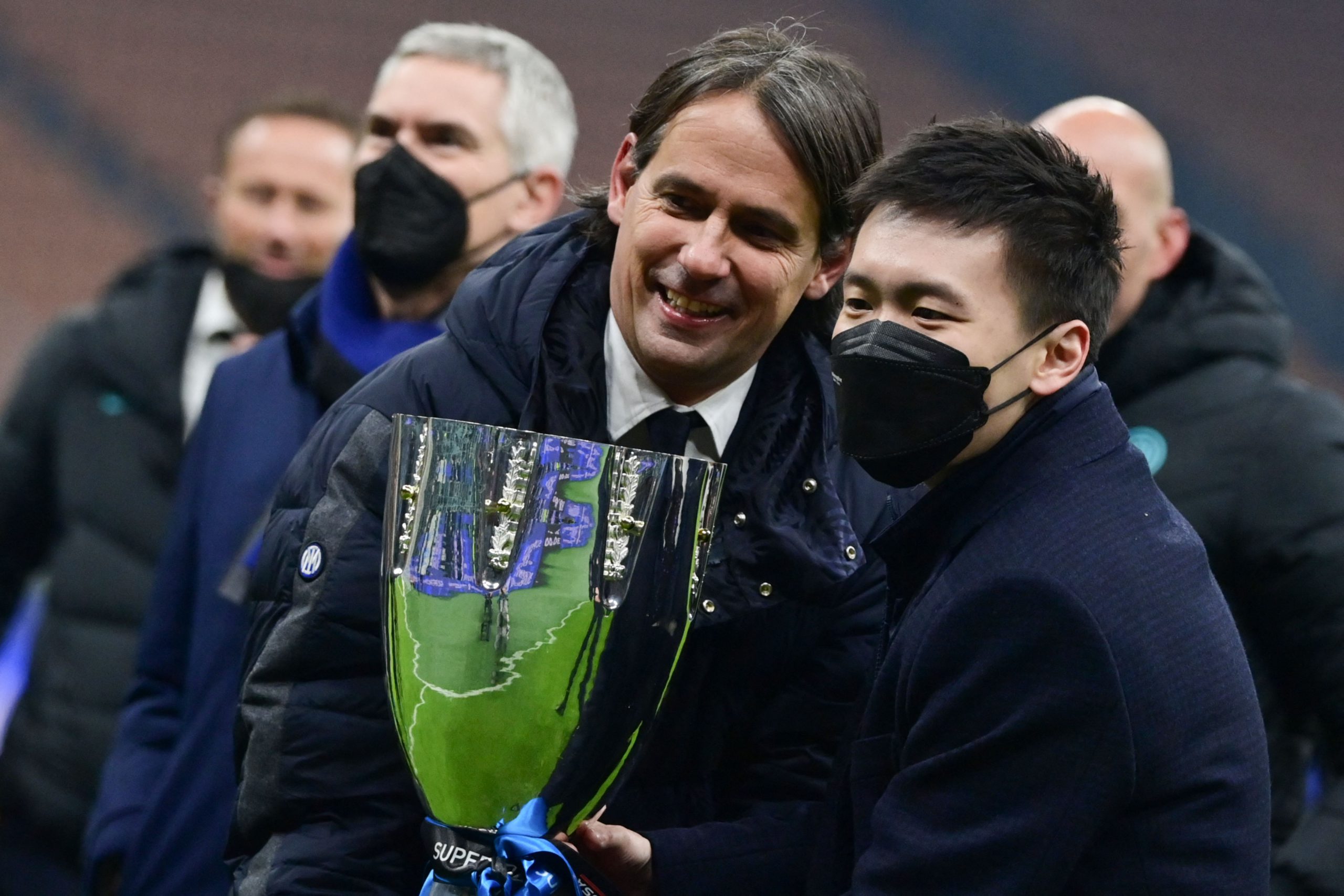 Simone Inzaghi e Steven Zhang dopo Inter-Juventus di Supercoppa Italiana