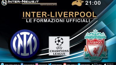 Inter-Liverpool - Le formazioni ufficiali