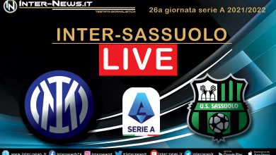 Inter-Sassuolo live