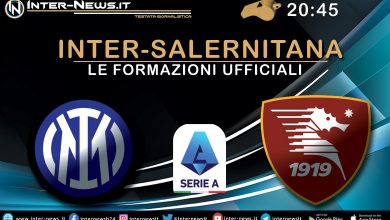 Inter-Salernitana - Le formazioni ufficiali