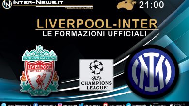 Liverpool-Inter - Le formazioni ufficiali