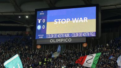 Serie A messaggio Stop War Lazio-Napoli