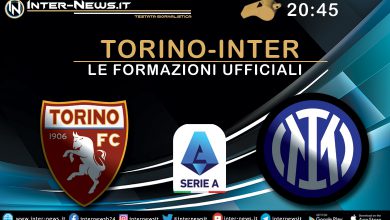 Torino-Inter - Le formazioni ufficiali