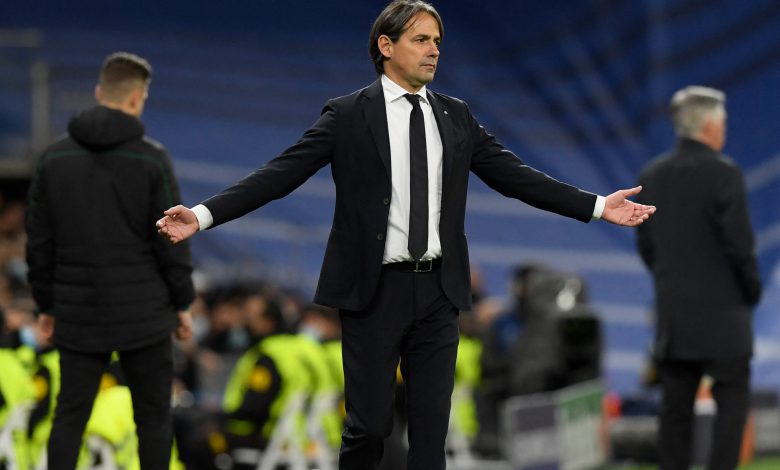 Simone Inzaghi in Real Madrid-Inter di Champions League
