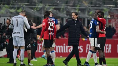 Simone Inzaghi in Milan-Inter di Coppa Italia