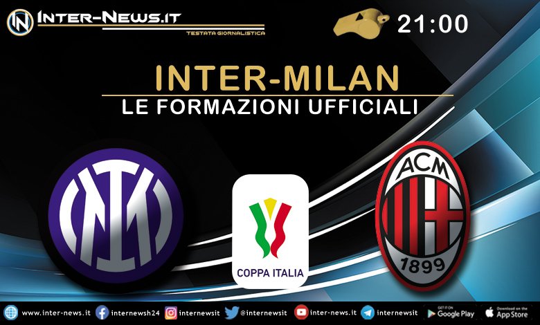 Inter-Milan (Coppa Italia) - Le formazioni ufficiali