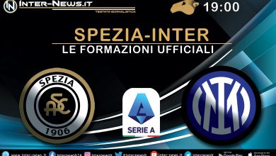 Spezia-Inter - Le formazioni ufficiali