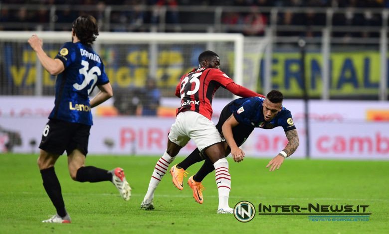 Lautaro Martinez contro Fikayo Tomori in Inter-Milan di Coppa Italia (Photo by Tommaso Fimiano, Copyright Inter-News.it)