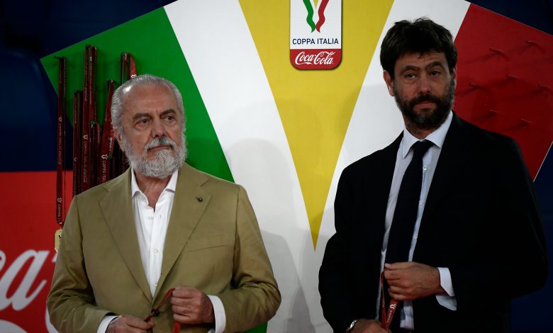 Aurelio De Laurentiis e Andrea Agnelli dopo Napoli-Juventus in Finale di Coppa Italia