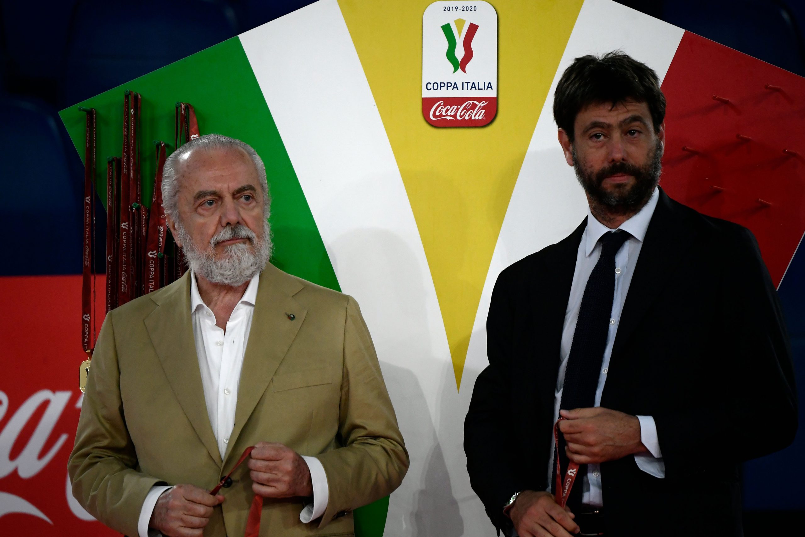 Aurelio De Laurentiis e Andrea Agnelli dopo Napoli-Juventus in Finale di Coppa Italia
