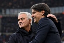 José Mourinho e Simone Inzaghi in Inter-Roma