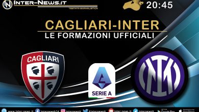 Cagliari-Inter - Le formazioni ufficiali