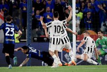 Lautaro Martinez atterrato in area in Juventus-Inter di Coppa Italia