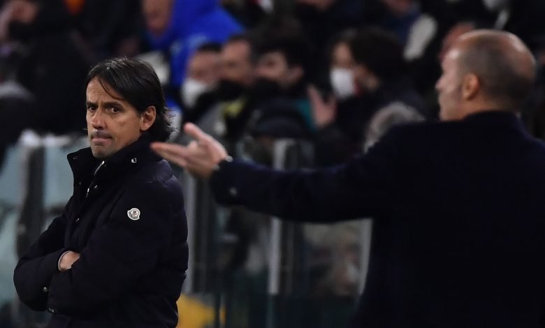 Simone Inzaghi e Massimiliano Allegri in Juventus-Inter di Serie A