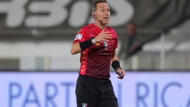 L'arbitro Luca Pairetto in Spezia-Lazio di Serie A