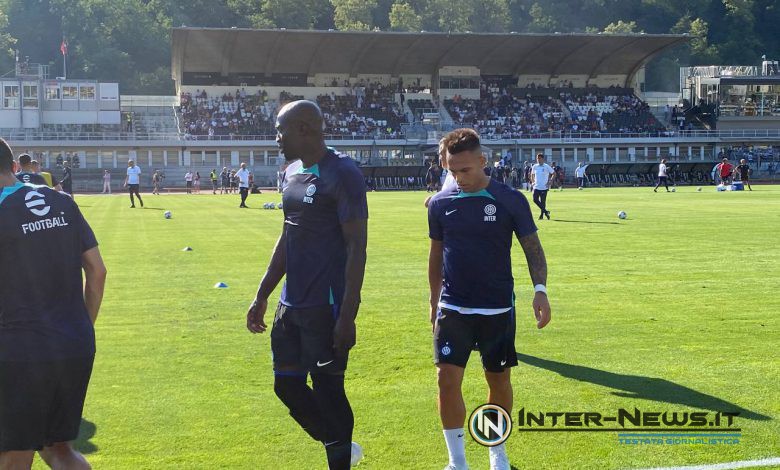 Romelu Lukaku e Lautaro Martinez in Lugano-Inter