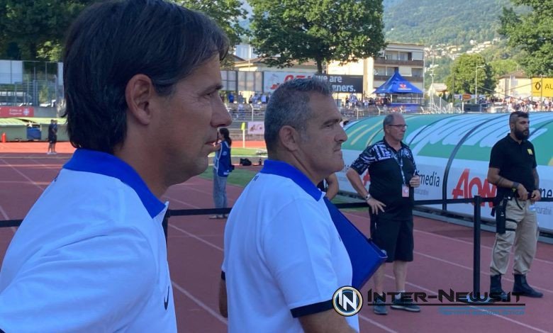Simone Inzaghi e Massimiliano Farris in Lugano-Inter (Photo by Roberto Balestracci, copyright Inter-News.it)