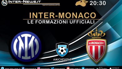 Inter-Monaco - Formazioni ufficiali