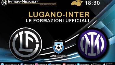 Lugano-Inter, formazioni ufficiali