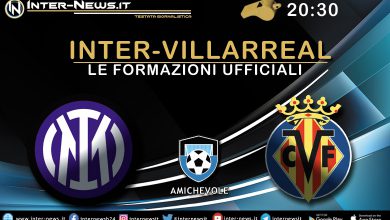 Inter-Villarreal - Formazioni ufficiali