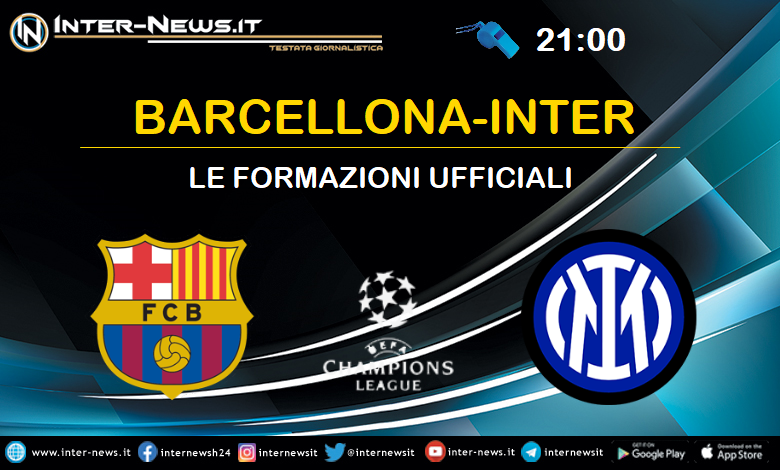 Barcellona-Inter - Formazioni Ufficiali