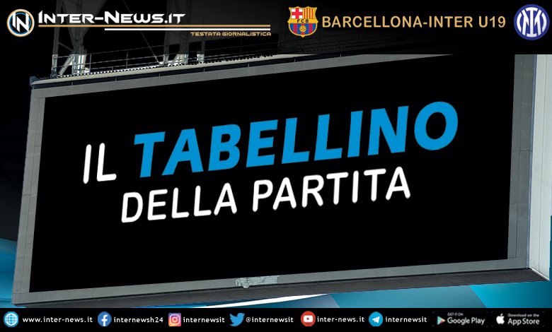 Barcellona-Inter-Tabellino-U19