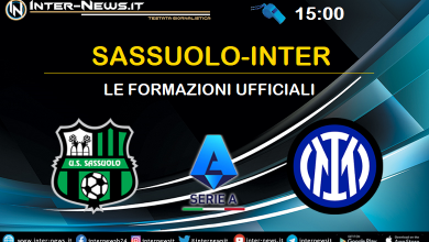 Sassuolo-Inter - Formazioni Ufficiali