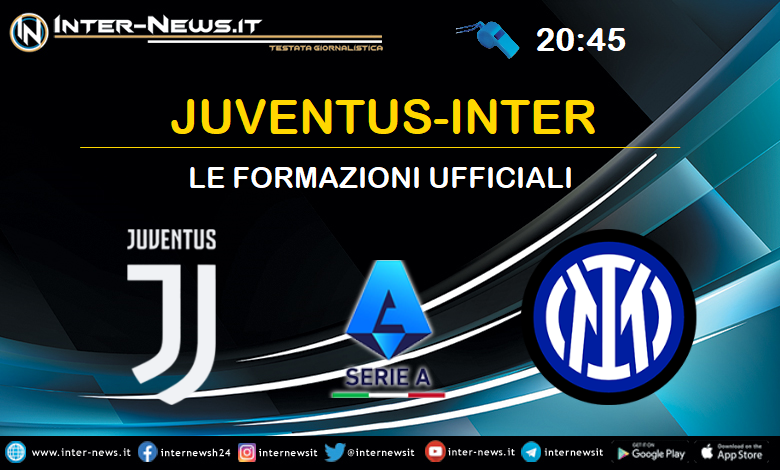 Juventus-Inter - Formazioni ufficiali