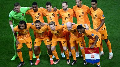 Denzel Dumfries in Olanda-Qatar con la Nazionale Olandese ai Mondiali in Qatar 2022