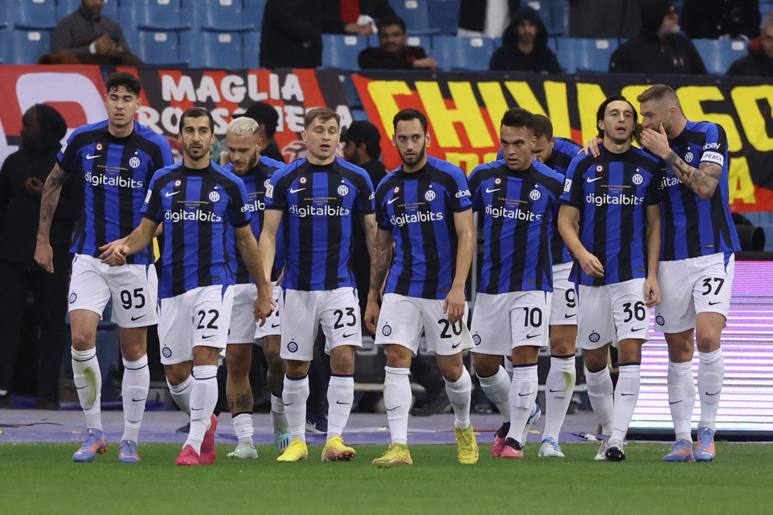 Alessandro Bastoni, Henrikh Mkhitaryan, Nicolò Barella, Hakan Calhanoglu, Lautaro Martinez, Matteo Darmian, Milan Skriniar in Milan Inter