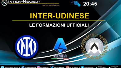 Inter-Udinese - Le formazioni ufficiali