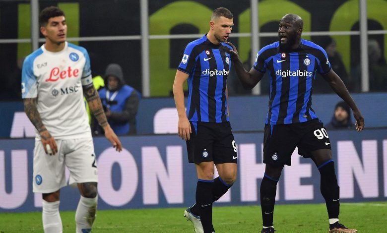 Dzeko Lukaku Inter-Napoli