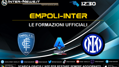 Empoli-Inter di Serie A - Le formazioni ufficiali