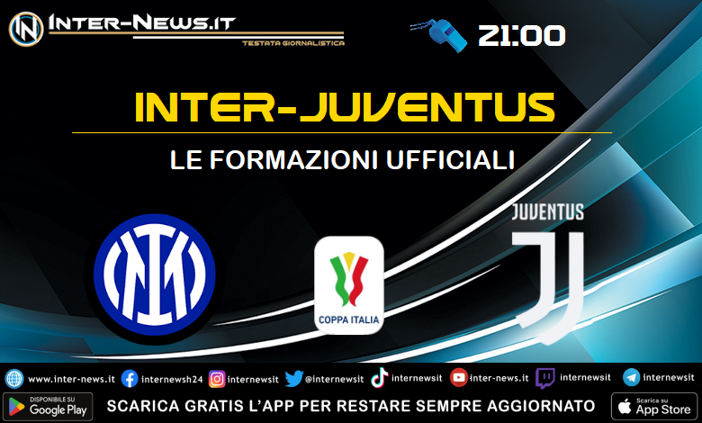 Inter-Juventus di Coppa Italia - Le formazioni ufficiali