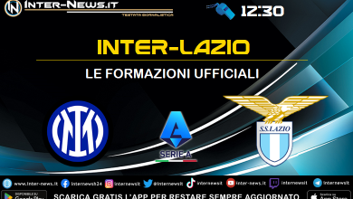 Inter-Lazio di Serie A - Le formazioni ufficiali