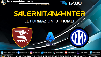 Salernitana-Inter di Serie A - Le formazioni ufficiali